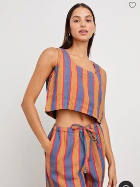 Rails Akira Rio Striped Top.  100% Linen. New without tags.